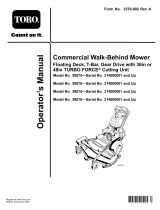 Toro Commercial Walk-Behind Mower, Floating Deck, T-Bar, Gear Drive User manual