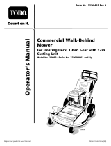 Toro Commercial Walk-Behind Mower, Floating Deck T-Bar Gear User manual