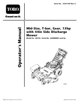 Toro Mid-Size ProLine T-Bar Gear, 15 HP User manual
