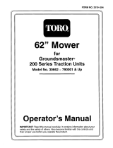 Toro 62" Side Discharge Mower, Groundsmaster 200 Series User manual