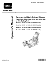 Toro Commercial Walk-Behind Mower, Fixed Deck, T-Bar, Gear Drive User manual
