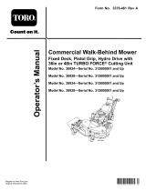 Toro Commercial Walk-Behind Mower, Fixed Deck, Pistol Grip, Hydro Drive User manual