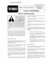 Toro 524 Snowthrower User manual