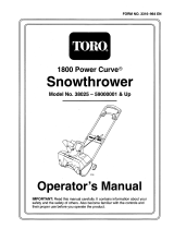 Toro 1800 Power Curve Snowthrower User manual