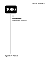 Toro 521 Snowthrower User manual