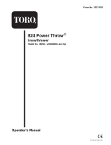 Toro 824 Power Throw Snowthrower User manual