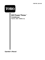 Toro 622 Snowthrower User manual