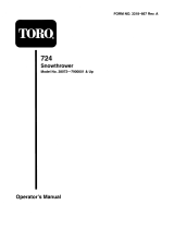 Toro 724 Snowthrower User manual