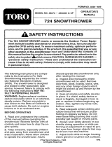 Toro 724 Snowthrower User manual