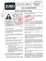 Toro S-140 Snowthrower User manual