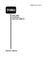 Toro CCR 1000 Snowthrower User manual