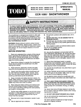 Toro CCR 1000 Snowthrower User manual