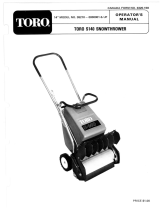 Toro S-140 Snowthrower User manual