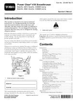 Toro Power Clear 418 ZE Snowthrower User manual