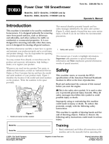 Toro Power Clear 180 Snowthrower User manual