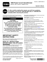 Toro 1800 Power Curve Snowthrower User manual