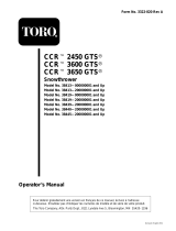 Toro CCR 3600 Snowthrower User manual