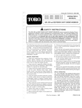 Toro 724 Power Shift Snowthrower User manual