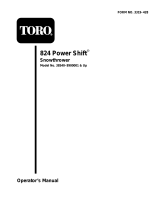 Toro 824 Power Shift Snowthrower User manual
