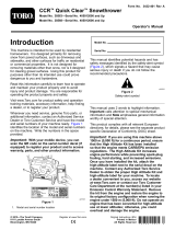 Toro CCR 6053 ES Quick Clear Snowthrower User manual