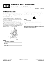 Toro Power Max 826 LE Snowthrower User manual