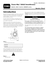 Toro Power Max 826 LE Snowthrower User manual