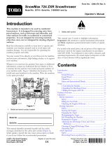 Toro SnowMax 724 ZXR Snowthrower User manual