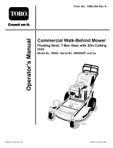 Toro Commercial Walk-Behind Mower, Floating Deck, T-Bar, Gear Drive User manual