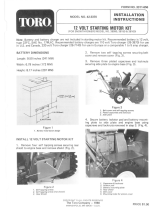 Toro 12 Volt Starter Kit, Two-Stage Snowthrower Installation guide