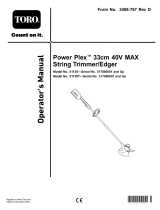 Toro PowerPlex 33cm 40V MAX String Trimmer/Edger User manual