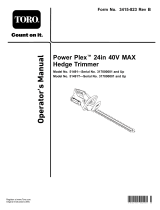 Toro PowerPlex 24in 40V MAX Hedge Trimmer User manual