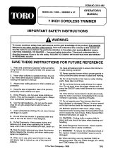 Toro 7" Cordless Trimmer User manual