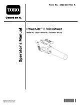 Toro PowerJet F700 Blower User manual