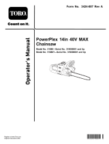 Toro PowerPlex 14in 40V MAX Chainsaw User manual
