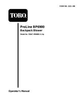 Toro BP 6900 Back Pack Blower User manual
