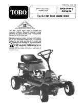 Toro 7-25 Rear Engine Rider User manual