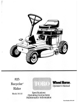 Toro 825 Recycler Rider User manual