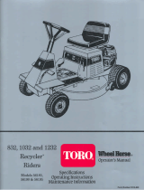 Toro 8-32 Rear Engine Rider User manual