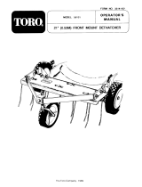 Toro Dethatcher, Rear Bagger User manual