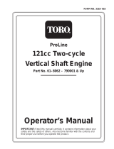 Toro 121cc Two-Cycle Vertical Shaft Engine User manual