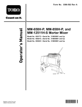 Toro MM-858H-P Mortar Mixer User manual