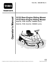 Toro H132 Rear-Engine Riding Mower User manual