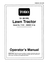 Toro 12-38HXL Lawn Tractor User manual