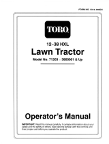 Toro 12-38HXL Lawn Tractor User manual