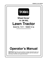 Toro 14-38HXL Lawn Tractor User manual