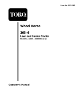 Toro 265-6 Lawn and Garden Tractor User manual