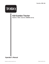 Toro 410 Garden Tractor User manual