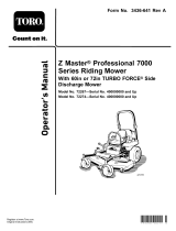Toro Z Master Professional 7000 Series Riding Mower, With 72in TURBO FORCE Side Discharge Mower User manual