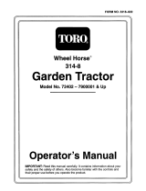 Toro 314-8 Garden Tractor User manual