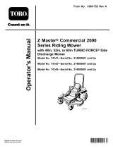 Toro Z Master Commercial 2000 Series Riding Mower, User manual